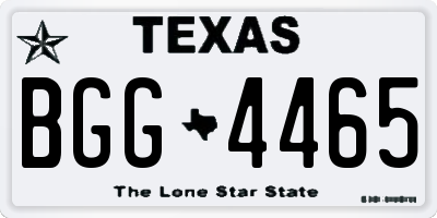 TX license plate BGG4465
