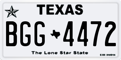TX license plate BGG4472