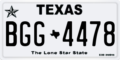 TX license plate BGG4478