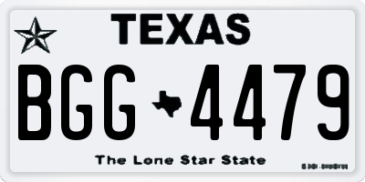 TX license plate BGG4479