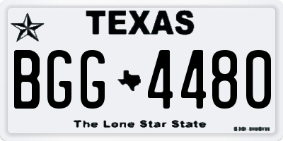 TX license plate BGG4480