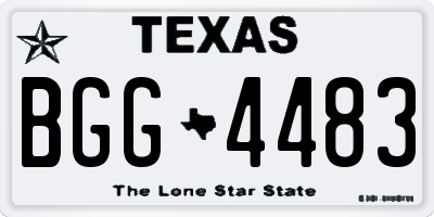 TX license plate BGG4483