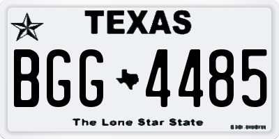TX license plate BGG4485