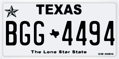 TX license plate BGG4494