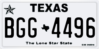 TX license plate BGG4496