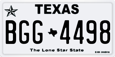 TX license plate BGG4498