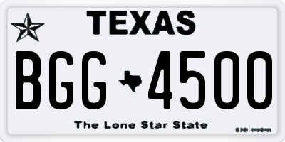 TX license plate BGG4500