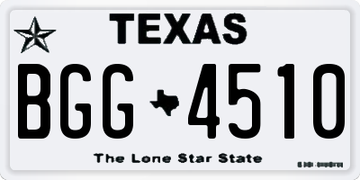 TX license plate BGG4510