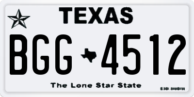 TX license plate BGG4512