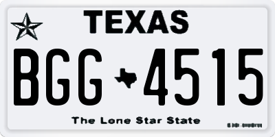 TX license plate BGG4515