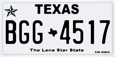 TX license plate BGG4517