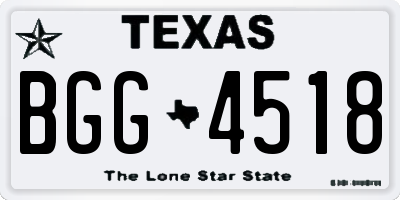 TX license plate BGG4518