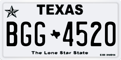 TX license plate BGG4520