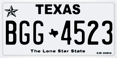 TX license plate BGG4523