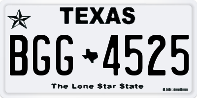 TX license plate BGG4525