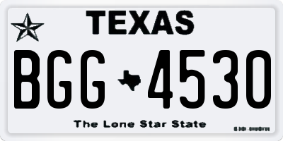 TX license plate BGG4530