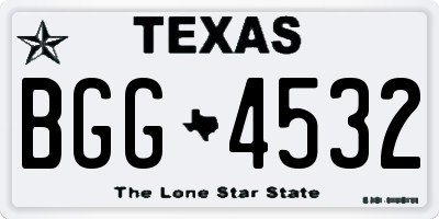 TX license plate BGG4532