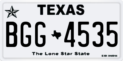 TX license plate BGG4535