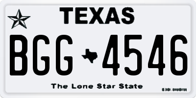 TX license plate BGG4546