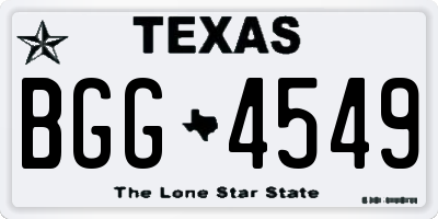 TX license plate BGG4549
