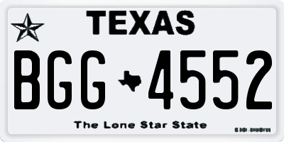 TX license plate BGG4552