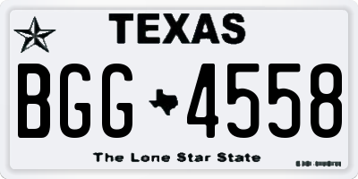 TX license plate BGG4558