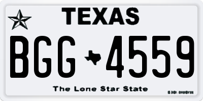 TX license plate BGG4559