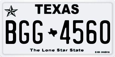 TX license plate BGG4560
