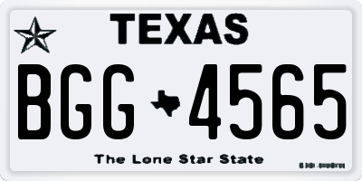 TX license plate BGG4565