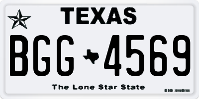 TX license plate BGG4569