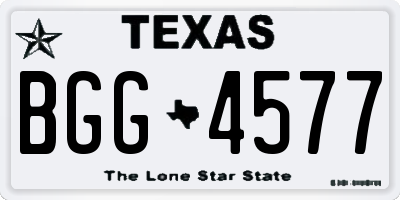 TX license plate BGG4577