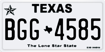 TX license plate BGG4585