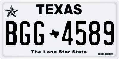 TX license plate BGG4589