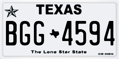 TX license plate BGG4594
