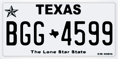 TX license plate BGG4599