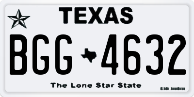 TX license plate BGG4632