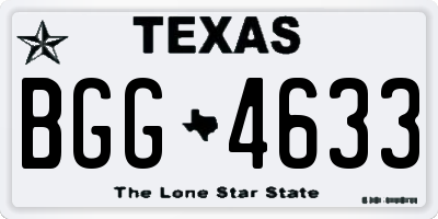 TX license plate BGG4633