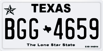 TX license plate BGG4659