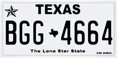 TX license plate BGG4664