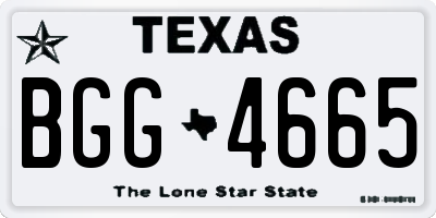 TX license plate BGG4665