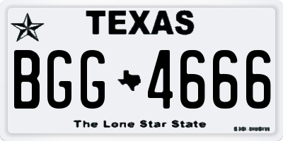TX license plate BGG4666
