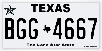 TX license plate BGG4667