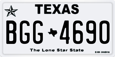 TX license plate BGG4690