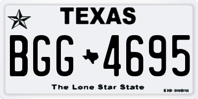TX license plate BGG4695