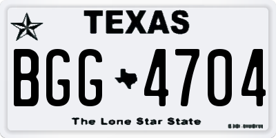 TX license plate BGG4704