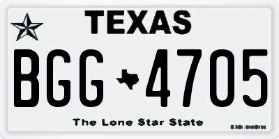 TX license plate BGG4705