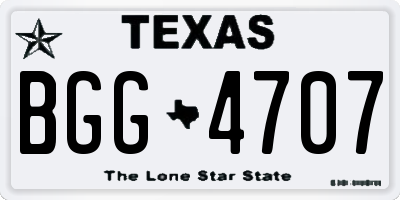 TX license plate BGG4707