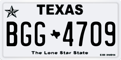 TX license plate BGG4709