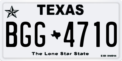 TX license plate BGG4710