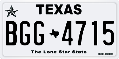 TX license plate BGG4715